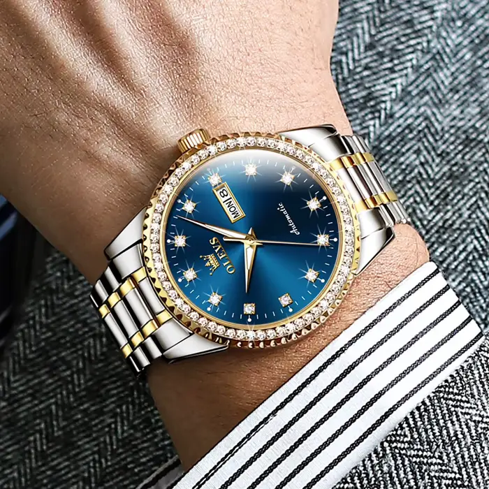 OLEVS hommes montres haut de gamme de luxe mode automatique mécanique Sport étanche en acier affaires horloge Date Relogio Masculino