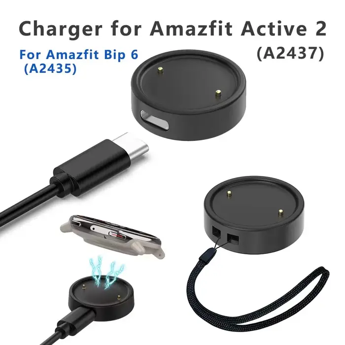 Chargeur de montre connectée USB de remplacement pour Amazfit Active2/GTR3/GTS3/GTR4/GTS4