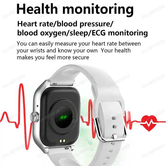 Montre intelligente cadran pour répondre aux appels suivi des calories 2.01 pouces fréquence cardiaque sang oxygène