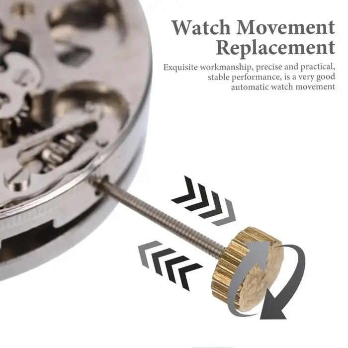 Mouvement de montre blanc, conception à 3 broches, 3 aiguilles, mouvement mécanique automatique, calendrier simple, mécanisme automatique