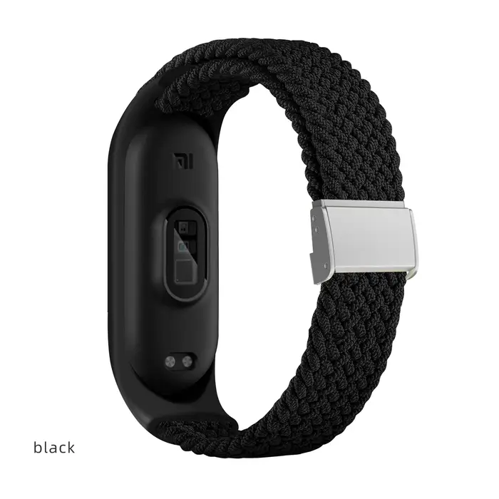 Bracelet pour Mi band 7 sangle élastique réglable en métal Nylon tressé Miband4 miband 5 correa puls