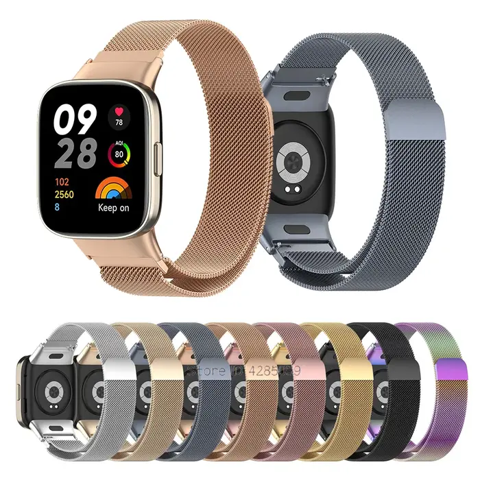 Bracelet en métal milanais pour Xiaomi Redmi Watch 3