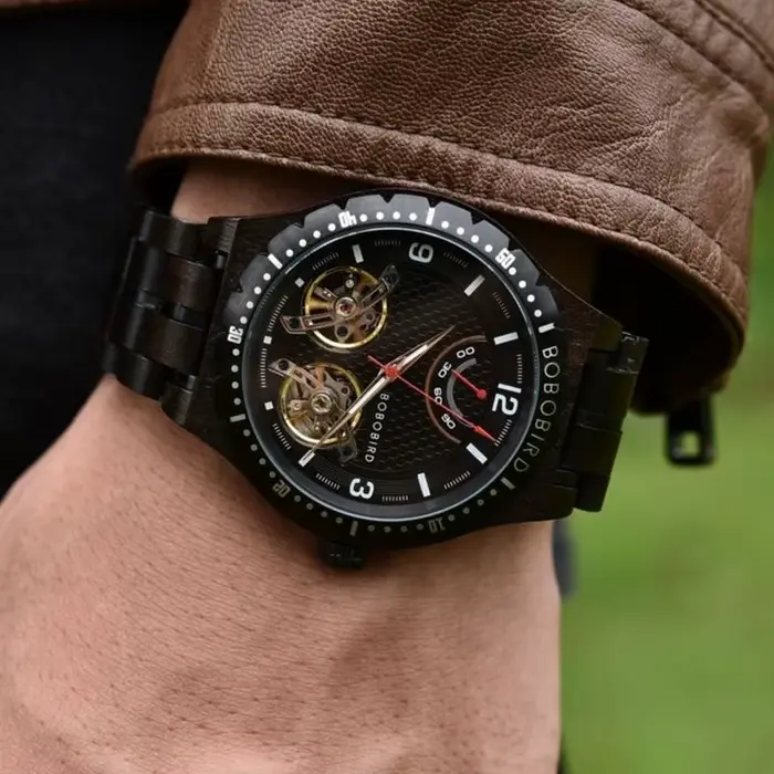 Montres mécaniques en bois pour hommes BOBO BIRD