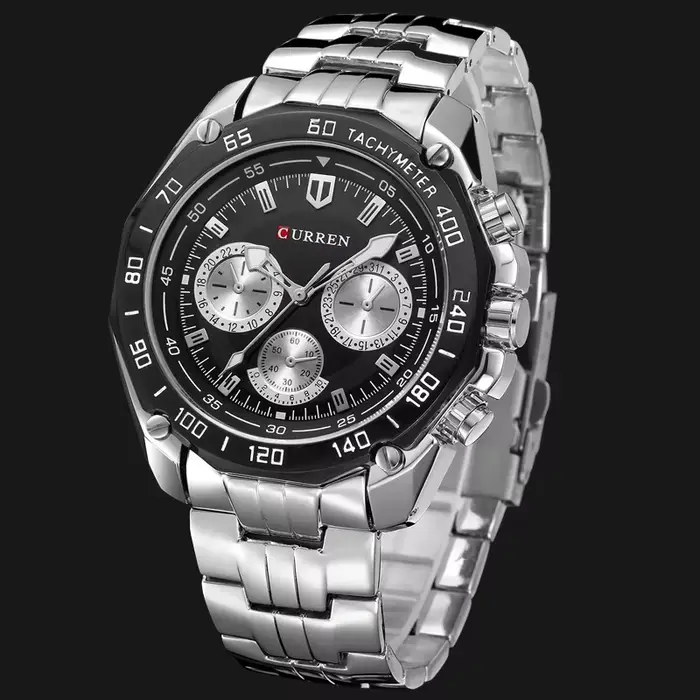 Montres CURREN 8077 pour hommes avec bracelet en acier inoxydable