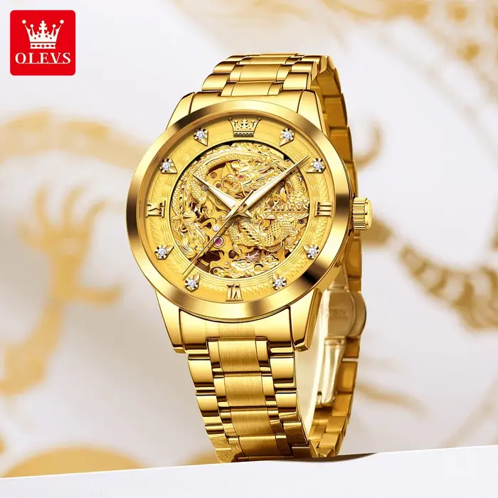 OLEVS-Montre existent pour Homme, Modules de Mouvement Mécanique, Importé CITIZEN, Seton Dragon, Haute Qualité, Étanche, Nouveau