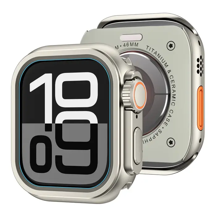 Étui de protection en alliage métallique pour Apple Watch 11 10 46 mm