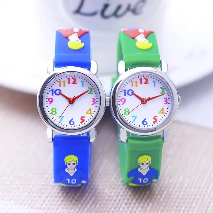 Montres de football en silicone pour enfants