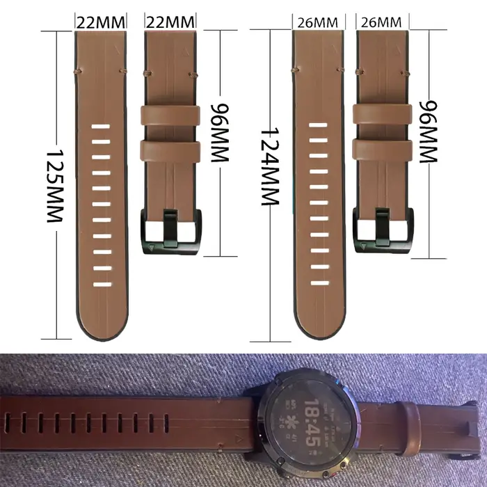 Bracelet en silicone en cuir véritable pour Garmin, montre intelligente de sport, facile à installer, 22mm, 26mm, Epix Gen2, Fenix8 E 7 7X 5Plus 6 6X Pro