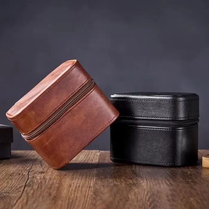 Boîte de montre de luxe Vintage en cuir