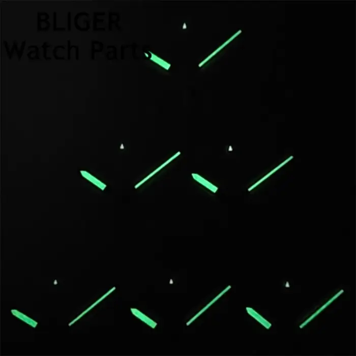 BLIGER – montre modifiée, accessoires manuels, chronométrage multifonctionnel, secondes de course, 6 aiguilles, vert lumineux, mouvement à Quartz VK63