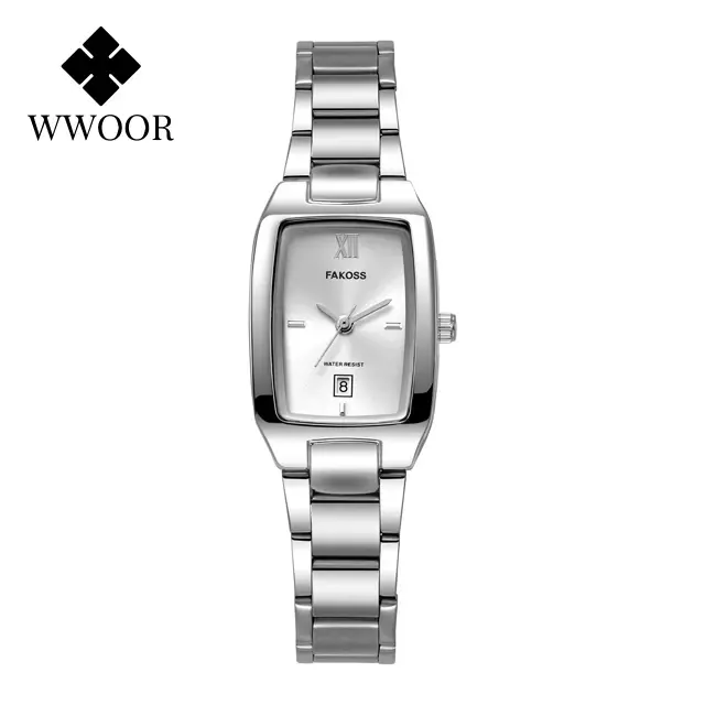 Montre dorée WWOOR pour femmes, montres de mode, montres-bracelets à quartz étanches pour femmes, bracelet élégant en acier inoxydable, montres pour femmes