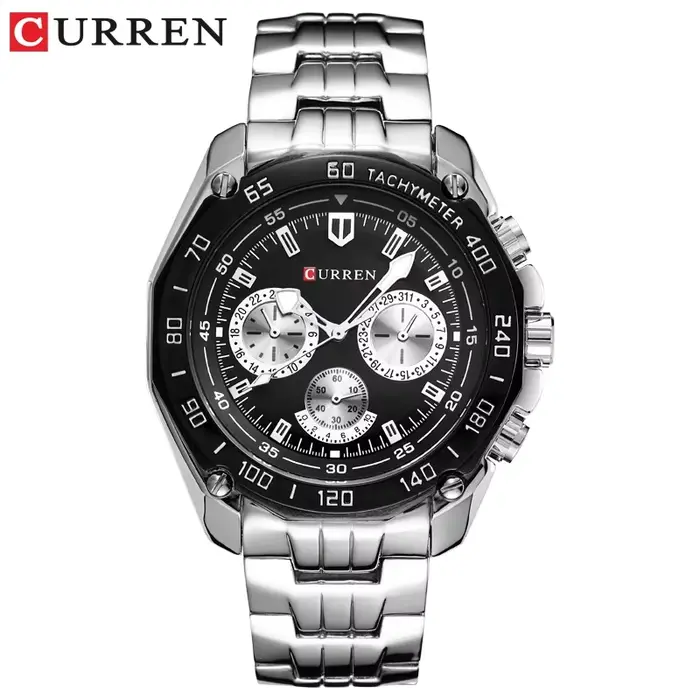 Montres CURREN 8077 pour hommes avec bracelet en acier inoxydable, montre militaire tendance, montre