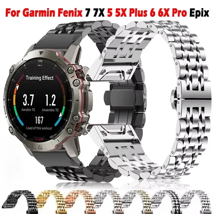 Quickfit montre bracelet en métal pour Garmin 20 26 22mm Fenix 7S 7x7 6S 6X 6 Pro 5X 5 5S 935 945 Enduro Gen2