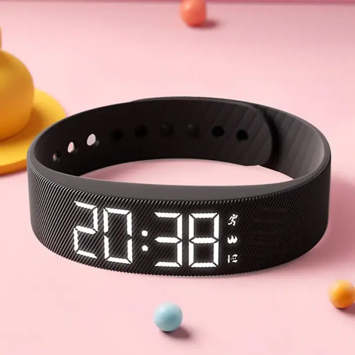 Réveil numérique LED, Bracelet d'alarme réglable
