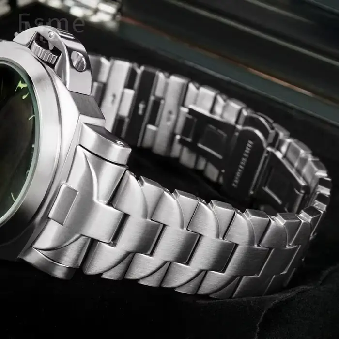Bracelet de montre incurvé en acier inoxydable massif pour Panerai Luminor série PAM01316 PAM01438 hommes 22 24mm
