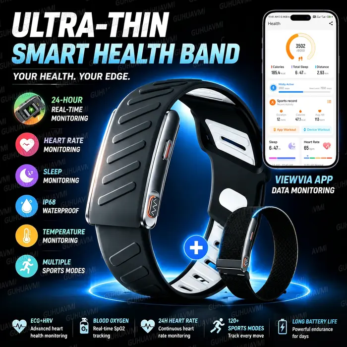 Bracelet connecté intelligent avec moniteur ECG