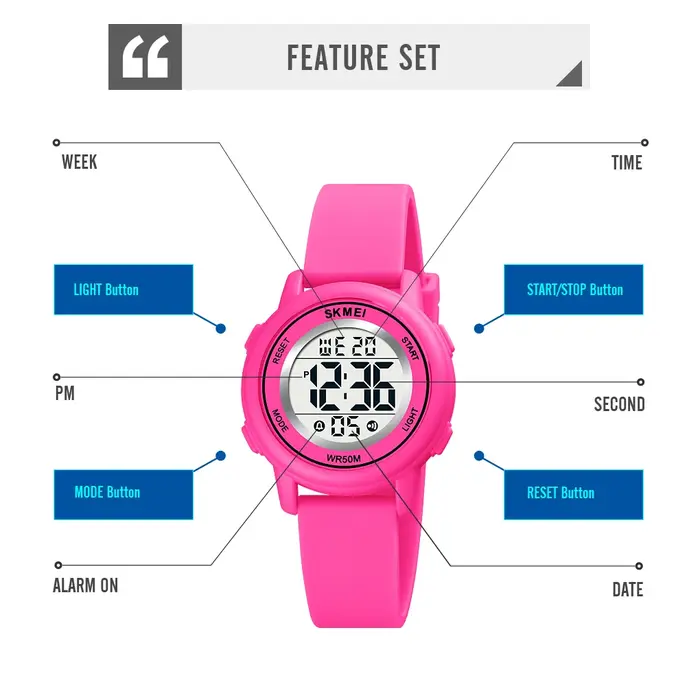 SKMEI 1721 étanche enfant montre électronique garçon fille Sport coloré enfants numérique