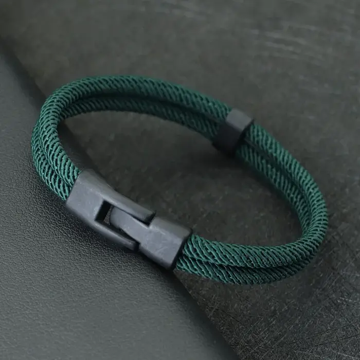 Nouvelle mode hommes Bracelet fil Double couche détachable correspondant empilable Braslet loisirs accessoires Hombre Erkek Bileklik