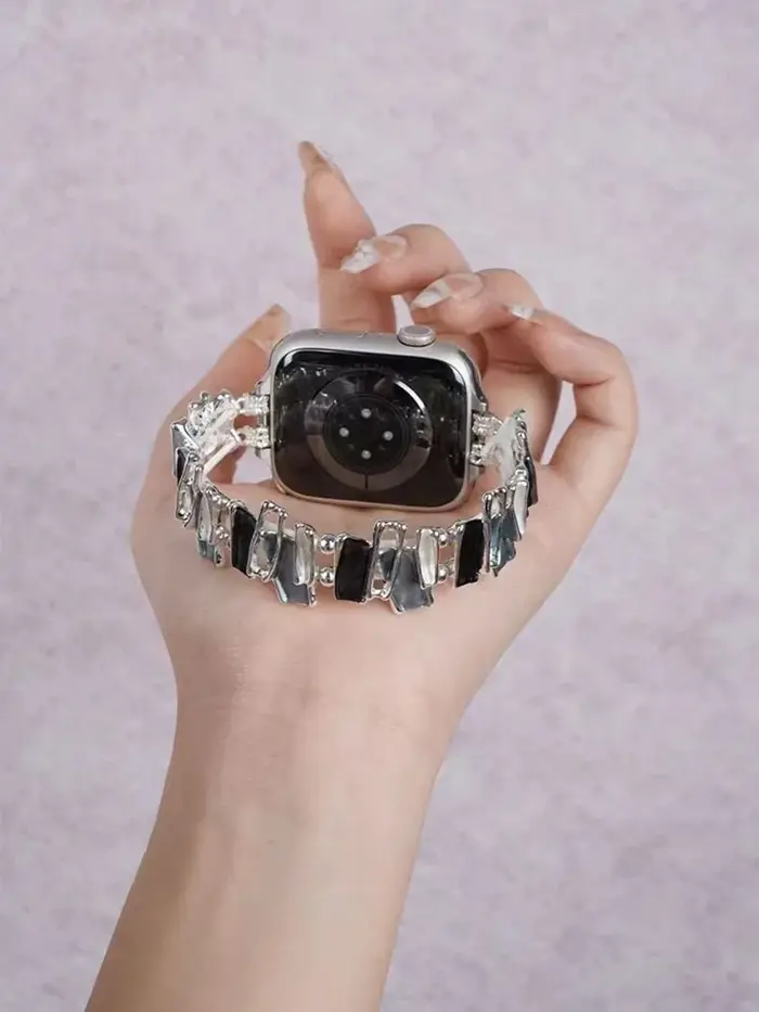 Bracelet élastique à maillons pour Apple Watch Series 11/10/9/8/7/6/5/4/3/2/1 SE 40mm 41mm 42mm 44mm 45mm 46mm 49mm