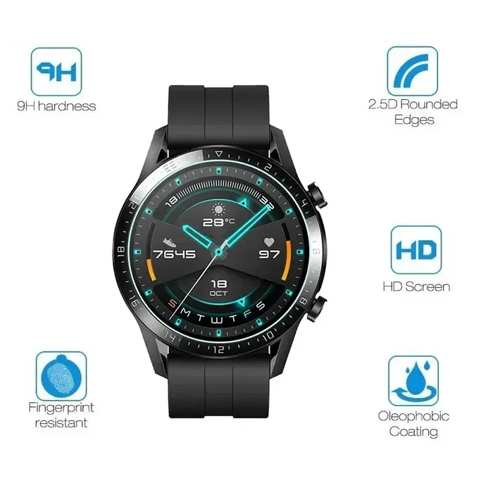 Montre intelligente ronde diamètre 37mm 36 38 39 40 30 31 34 32 33 35mm 42 43 44 45 46 41 MM Film de protection d'écran en verre trempé