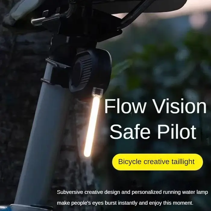 Feux arrière LED de sécurité pour vélo, feux de conduite de nuit, feux de freinage à l'iode, eau courante, nouveau, créatif