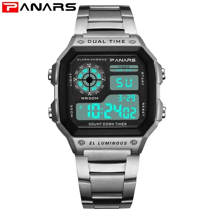 Montre-bracelet de sport numérique étanche pour homme