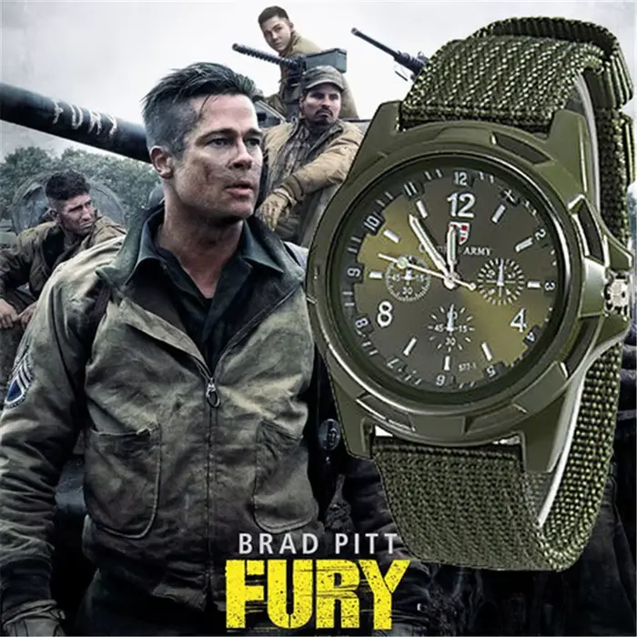 Montre de sport pour hommes Quartz Nylon Gemius armée montres porte militaire
