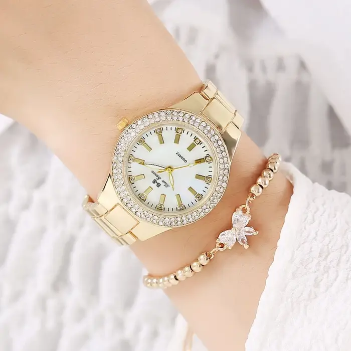 Mode décontracté femmes montre élégante marque de luxe bracelet en acier inoxydable Quartz robe montres pour femme cadeaux
