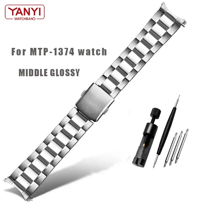 Bracelet de montre en acier inoxydable pour casio Swordfish MTP-1374 MTP-1375 MDV-106, bracelet en a