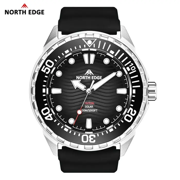 NORTH EDGE nouvelle montre de plongée à énergie solaire TRITON hommes montres à Quartz de luxe