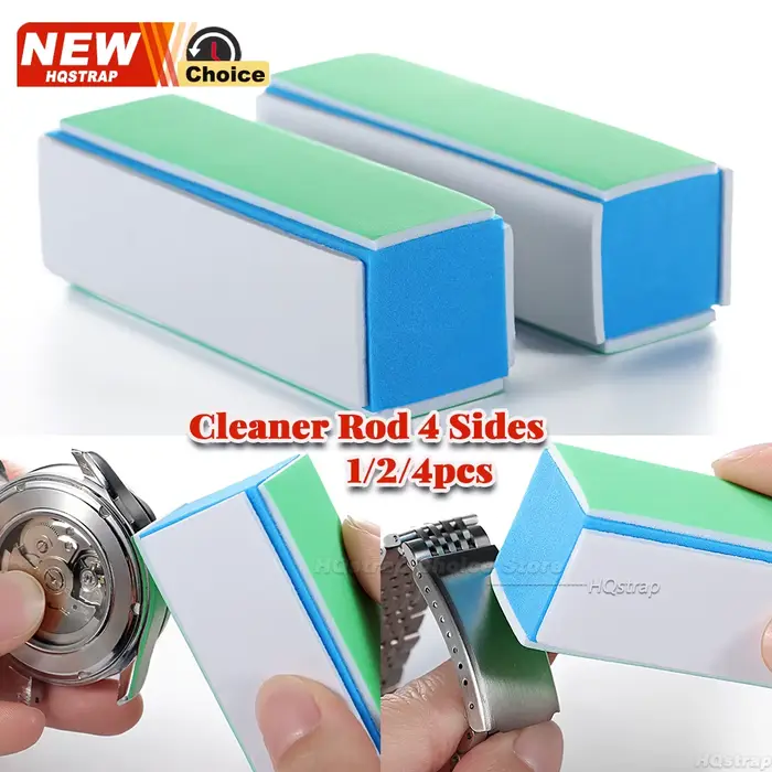 Limes de polissage et tiges de nettoyage pour montres, 4 faces, maille 1000/4000, outil de nettoyage et de polissage pour pièces de montres-bracelets, pour horloger, 1/2/4 pièces