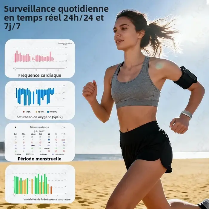 2026 ECG Bracelet intelligent fréquence cardiaque tensiomètre santé bande intelligente étanche Sport Fitness montre