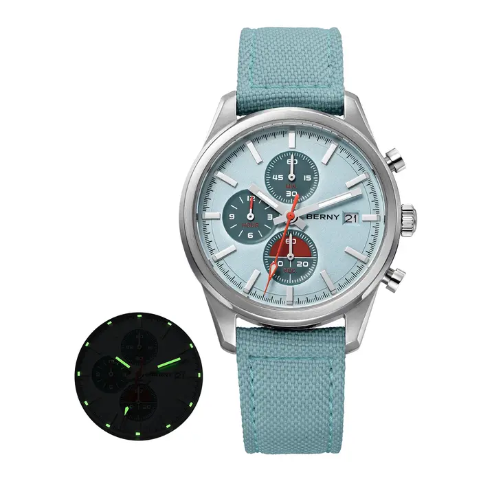 BERNY – montre chronographe à Quartz pour hommes