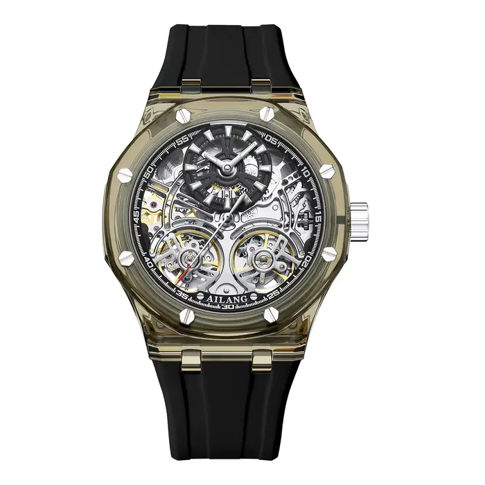 Montre automatique squelette à mouvement mécanique étanche