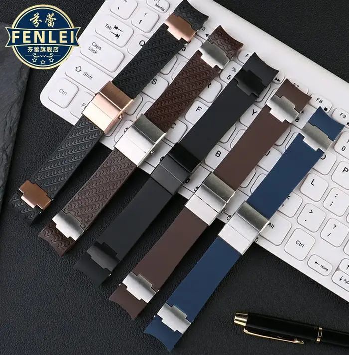 Bracelet de montre incurvé en silicone pour Ulysse Noples