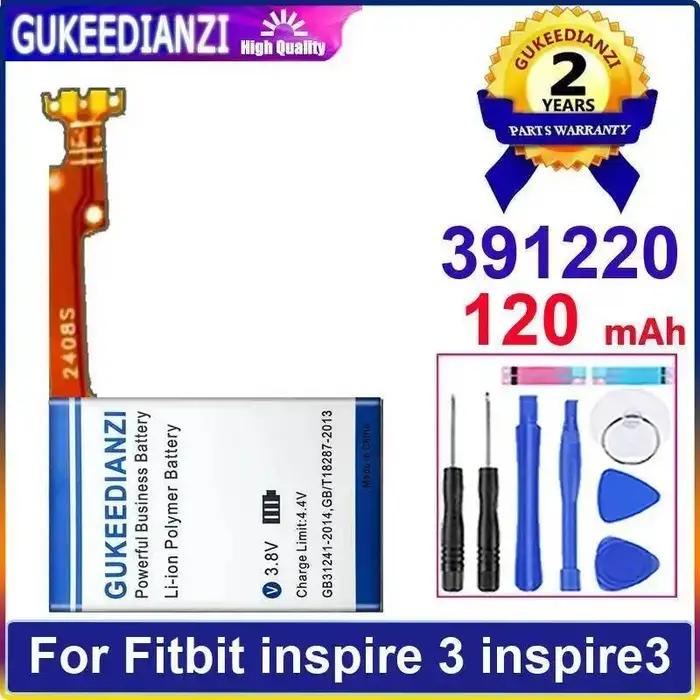 Batterie de montre intelligente charge rapide 391220 pour Fitbit Inspire 3 longue durée 120Mah