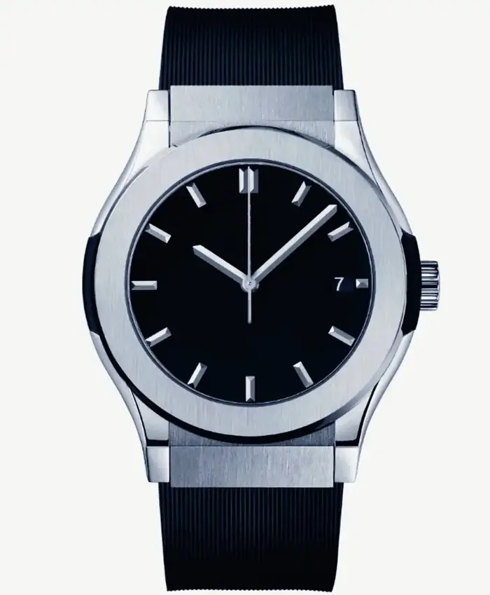 Montre mécanique pour homme 2026, or rose tendance, 42 mm, mouvement automatique, bracelet en caoutchouc bleu et noir