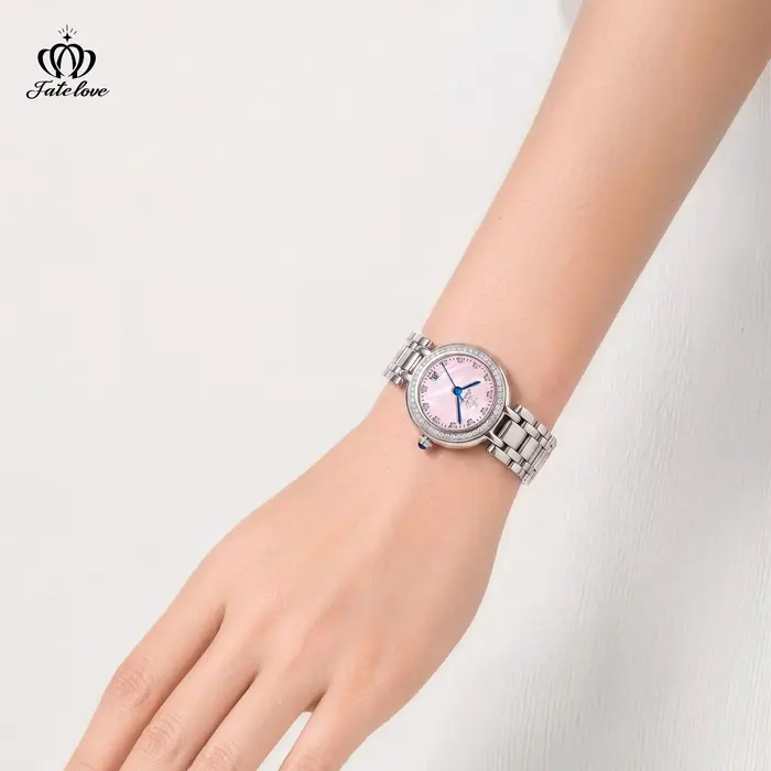Montre étanche pour femme Fate Love, cadran circulaire, mouvement à quartz en nacre, design élégant, modèle 933
