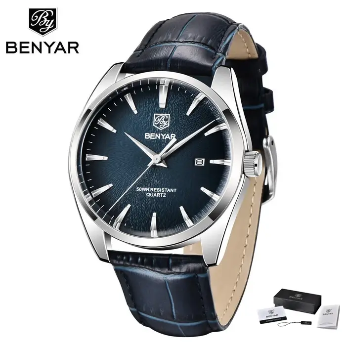 Benyar 5163 Top marque de luxe montres militaires en cuir