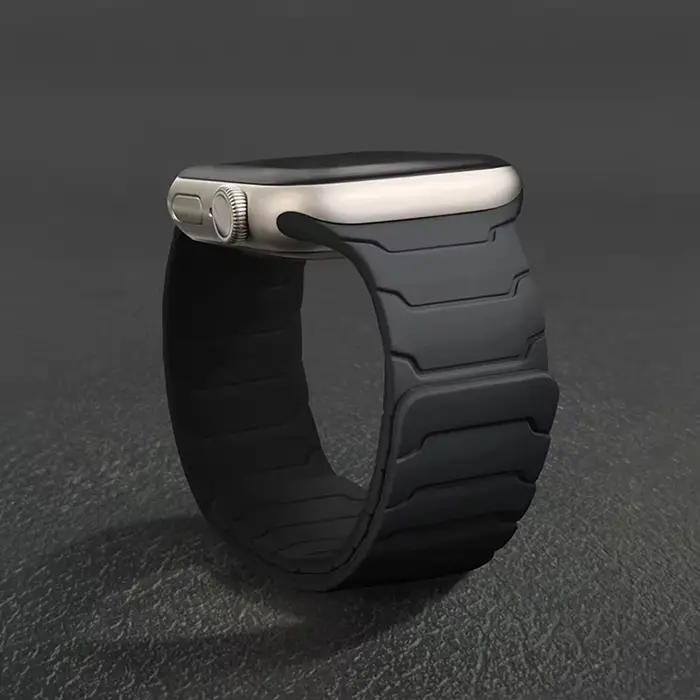 Bracelet magnétique en silicone pour Apple Watch, compatible avec les tailles 44mm, 40mm, 41mm, 42mm