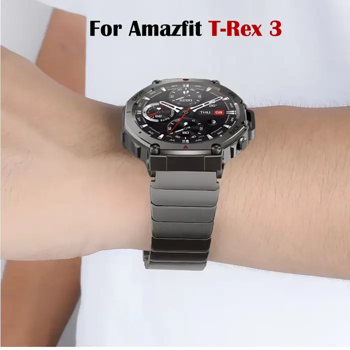 Bracelet en métal de luxe pour montre intelligente Amazfit t-rex 3