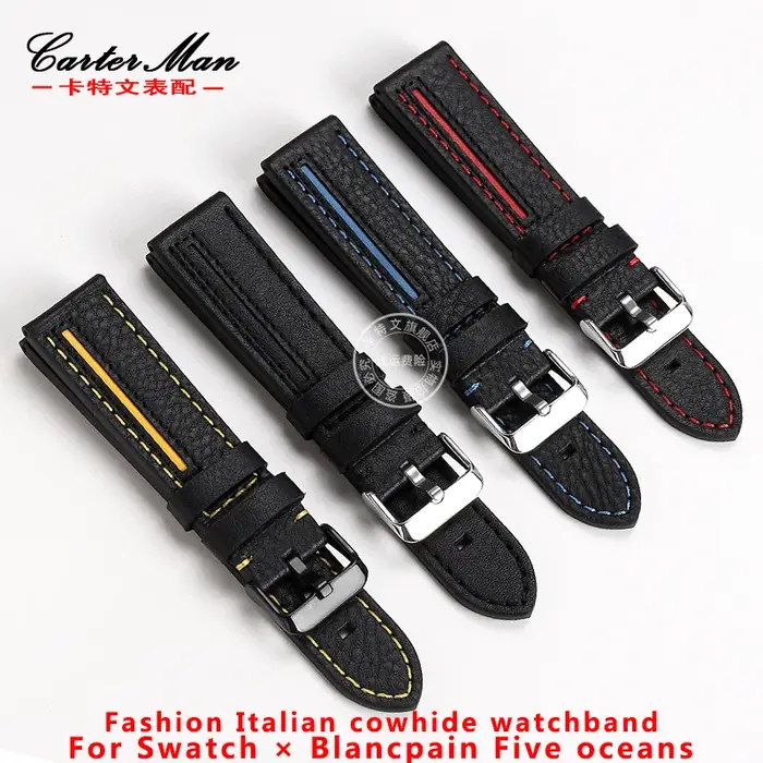Bracelet de montre en cuir cirhide italien pour hommes