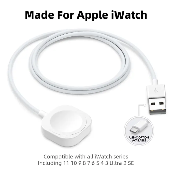 Câble de charge rapide sans fil magnétique USB pour Apple Watch