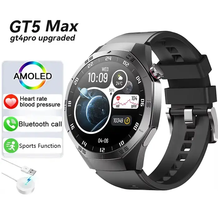 Montre connectée LAXASFIT 1,52 pouces HD avec cadran de jeu, cadran dynamique, appels Bluetooth, ass