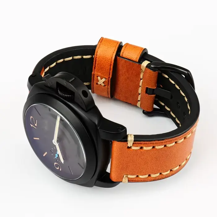 Bracelet de montre en cuir véritable pour LUMINOX PANERAI HAMILTON