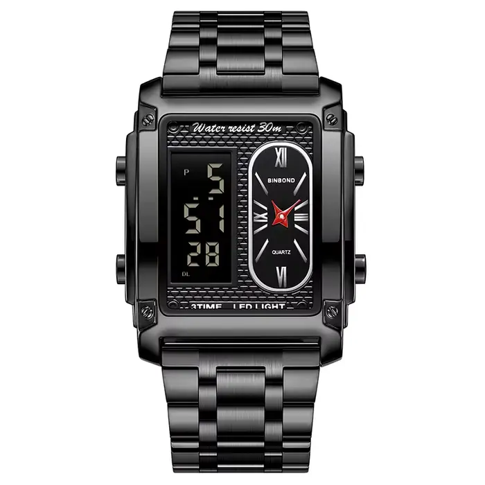 UTHAI H37 mode carré Double écran montre numérique pour hommes léger luxe loisirs sport étanche montre à Quartz pour hommes