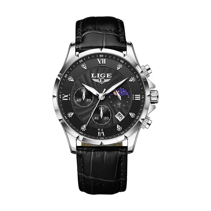 LIGE décontracté hommes montres homme d'affaires montre de luxe lumineux chronographe Date étanche m