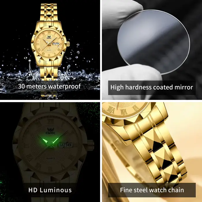 Montres à quartz en acier inoxydable pour femme