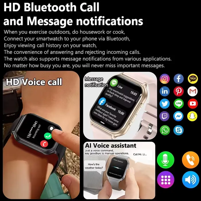 Montre connectée LIGE avec batterie 700 mAh