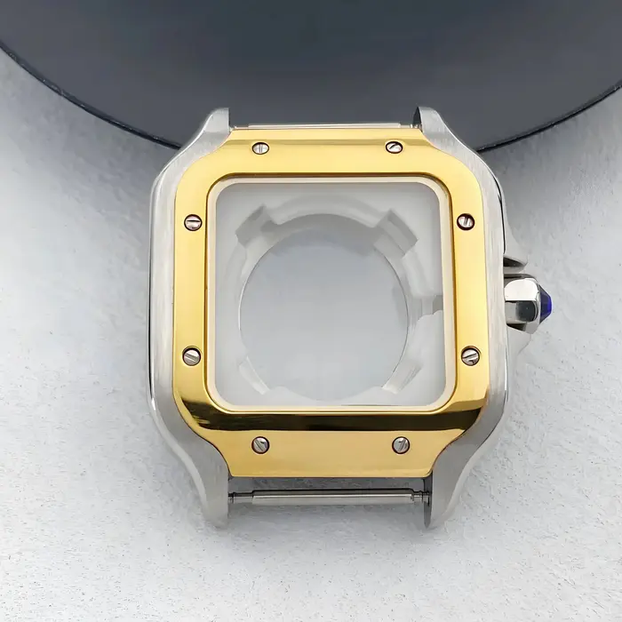 Nouveau boîtier de montre carré NH05 pour femmes, 33.5mm, pour Seiko Santos, accessoires de mouvement NH05/06, adapté au cadran de 23.5mm, possibilité de personnaliser le logo